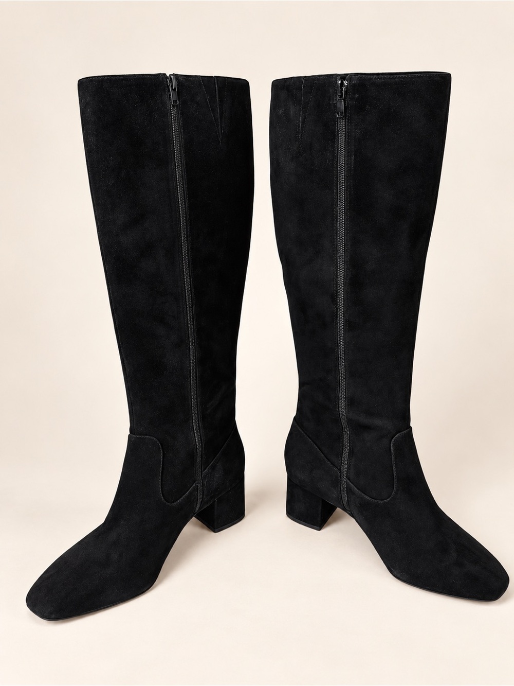 Alex Marie Prizelle Black Suede Tall Boots 10M Standard Calf NWOT